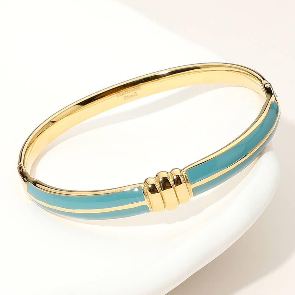 Sensibling Corp. - Wholesale Bangle Bracelet - Stainless Steel Enamel Hinged Bangle Bracelet5