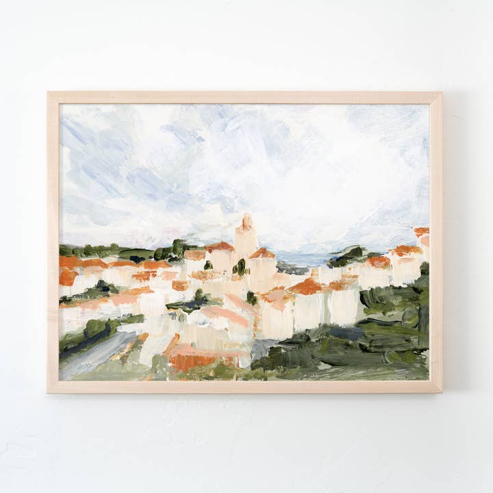 Impressão de Arte de Cidade Costeira Europeia - Cadaqués por atacado de Laurie Anne Art