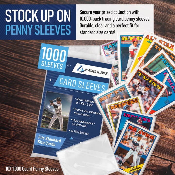 Invested Alliance LLC - Wholesale Playing Cards - 10,000 Pack - Standard Size Penny Sleeves