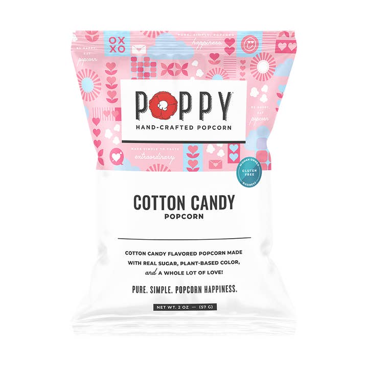 Cotton Candy Snack Bag Popcorn for wholesale by Poppy Hand-Crafted Popcorn