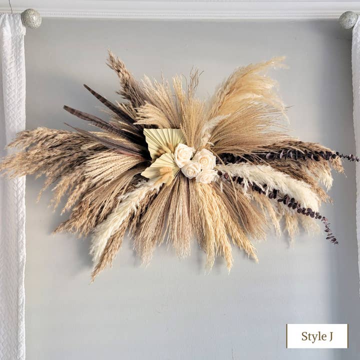Pampas Design - Wholesale Dried/Pressed Flowers - Pampas Dried Flower Arrangement ARCH or Wall Wedding & Event