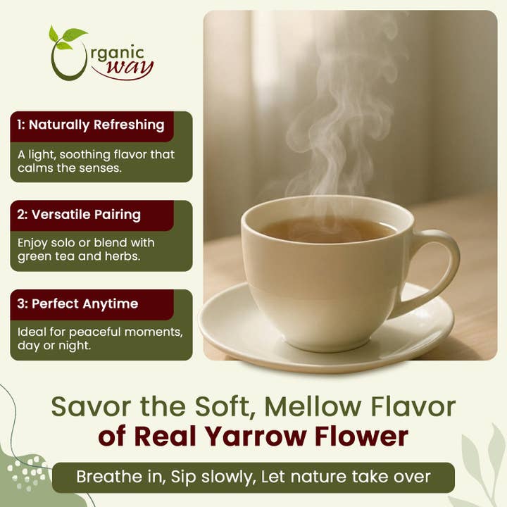 Organic Way LLC - Wholesale Herbs - Yarrow Flower Cut & Sifted (Achillea millefolium) - Herbal Tea | European Wild-Harvest | Kosher & USDA Certified | Vegan, Non-GMO & Gluten Free | 100% Raw from Albania2