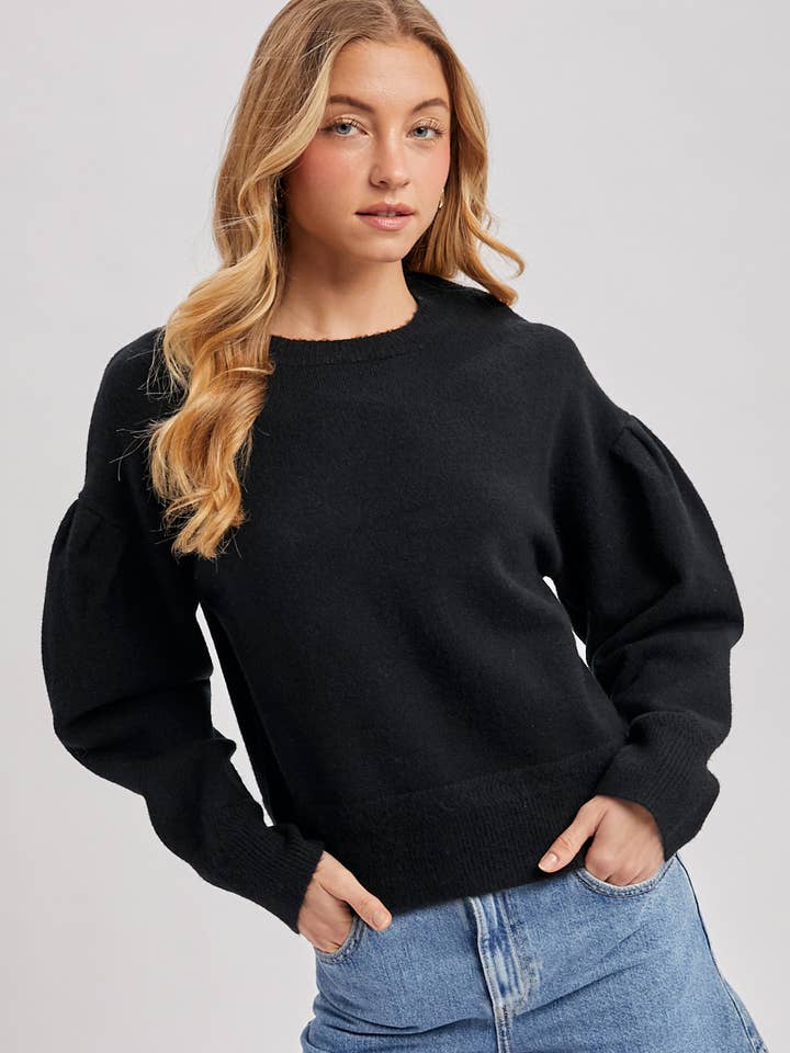 PULLOVER IN MAGLIA CON MANICHE A SBUFFO per la vendita all'ingrosso da parte di Bluivy