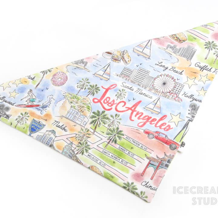 Los Angeles LA Bandana - slips på klassisk kæledyrsbandana tørklæde for engroshandel hos Icecreamtree Studio