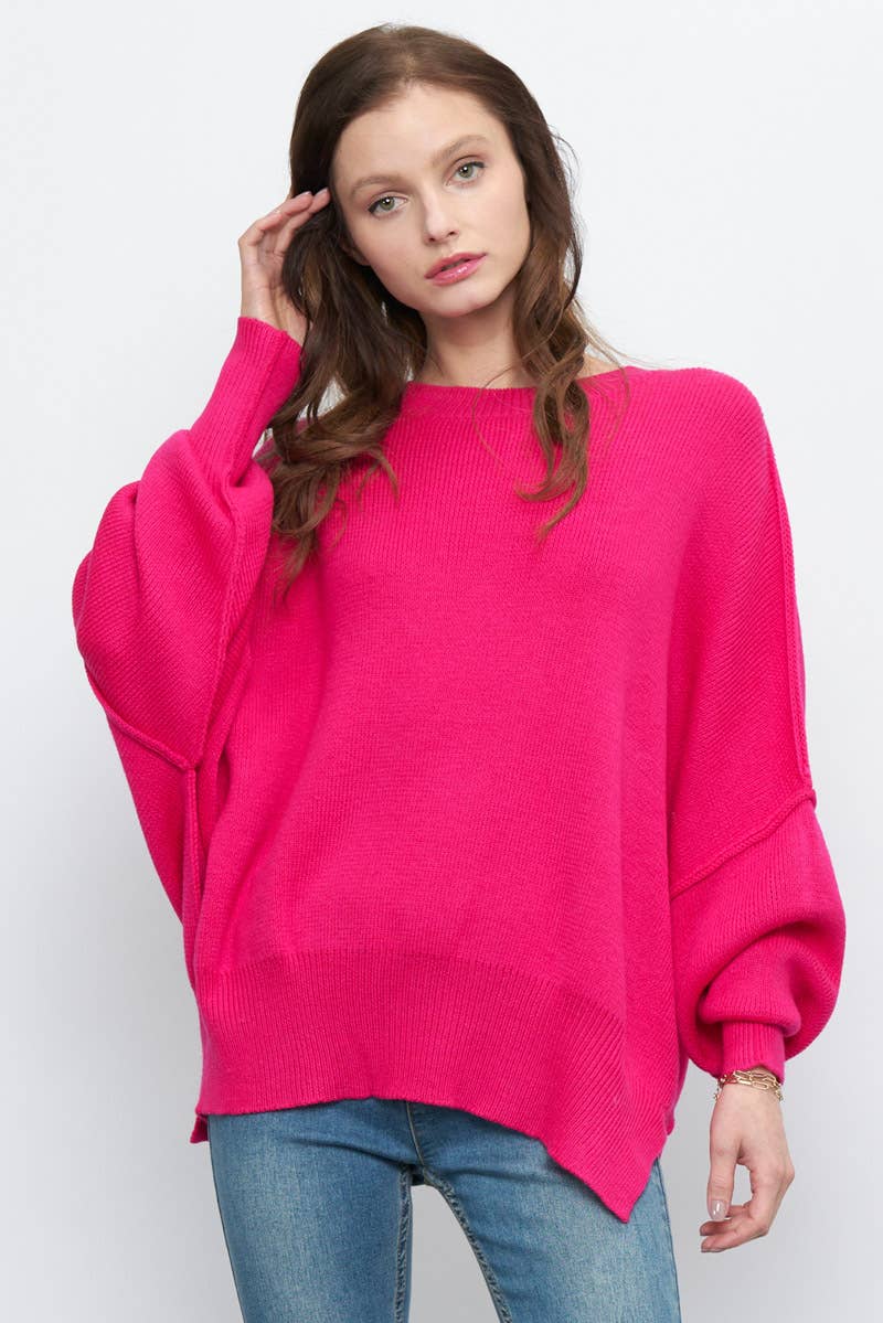 Newbury Kustom - Wholesale Tunic Sweater - Women's - 10319A -Slouchy silhouette  pullover sweater23