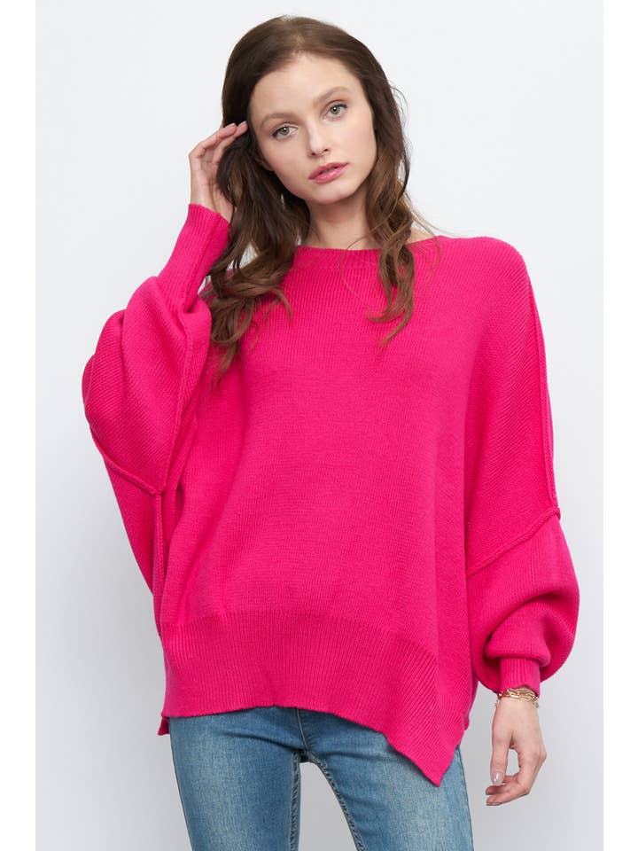 Newbury Kustom - Wholesale Tunic Sweater - Women's - 10319A -Slouchy silhouette pullover sweater23