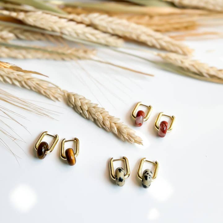Natalie Clare Collections - Wholesale Hoop Earrings - Tiger's Eye Hoops3