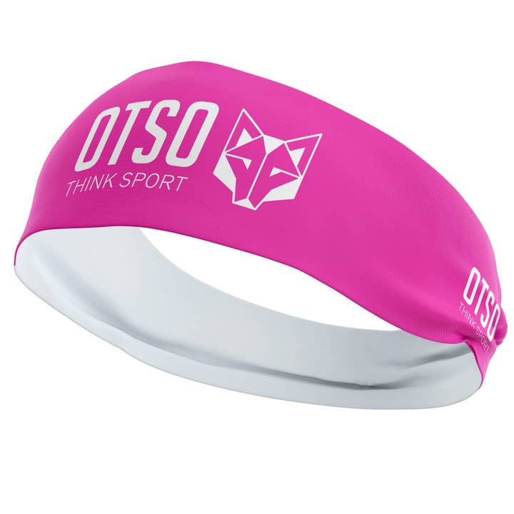 Bandeau sport OTSO rose fluo/blanc 12 cm pour la vente par OTSO
