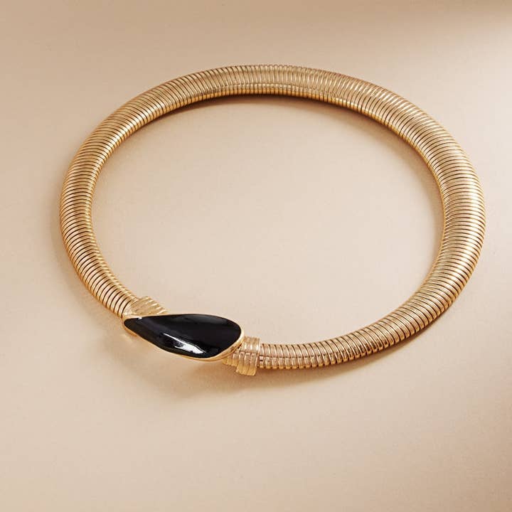 Verita Lane - Wholesale Schakelketting - Vintage metalen slangenketting met emaille korte halsketting schakel & cha0