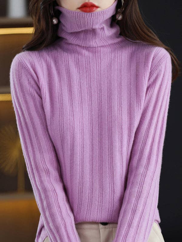 VividLux – Pulôver - Mulher por atacado – Tops de camisola de manga comprida Skinny Keep Warm de cor sólida e gola alta10