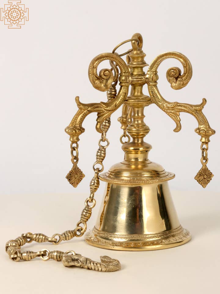 32 Zoll große Designer-Hängeglocke | Wanddekoration aus Messing für den Großhandel von Exotic India Art