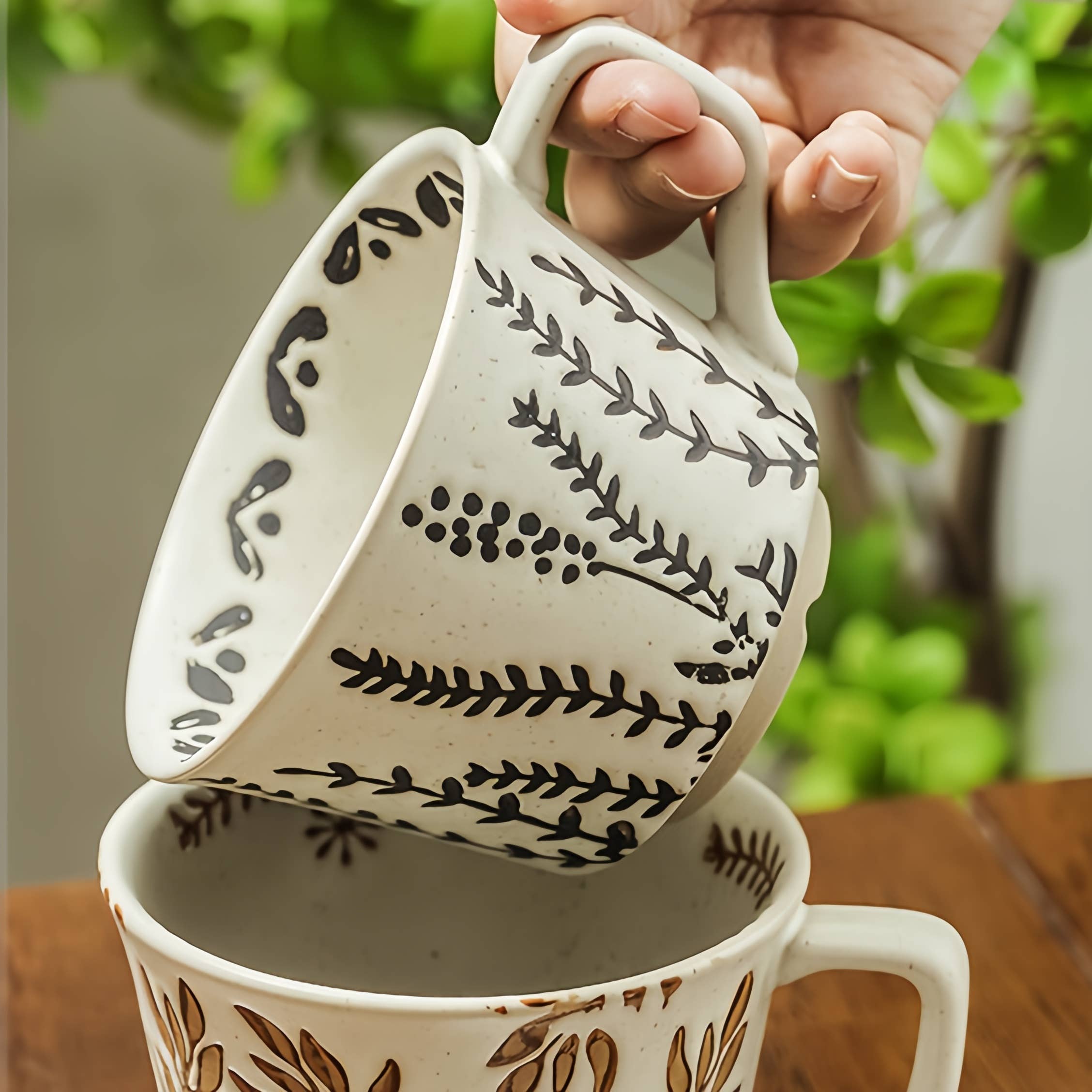 ACNITE(We cover U.S. import duties) - Vendita all'ingrosso Tazza da tè/caffè - Tazza da caffè in ceramica con fiori Tazza da tè retrò per cucina7