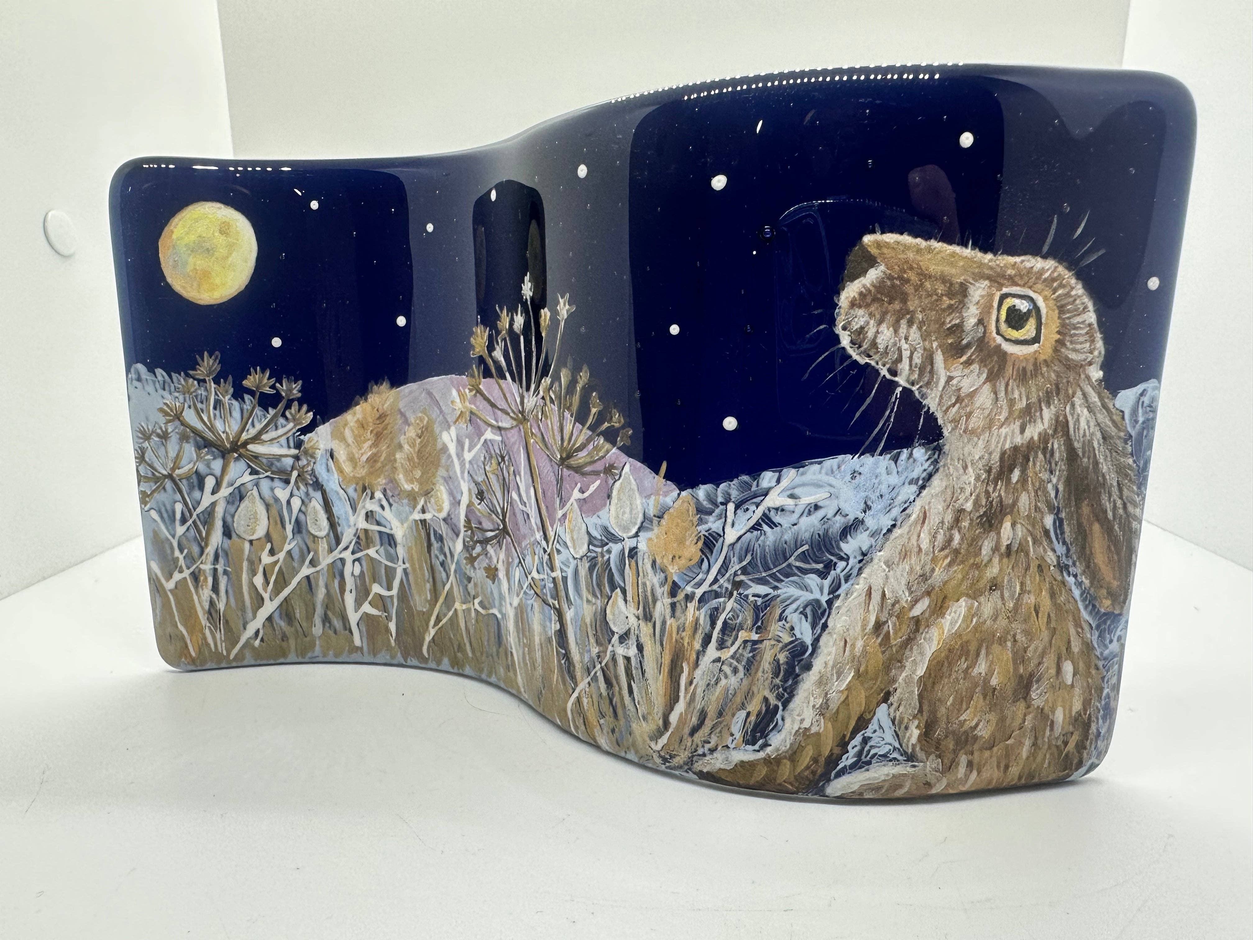 Ally Glass Studio – wholesale Decorative tabletop object – Moon Hare Midnight Meadow9
