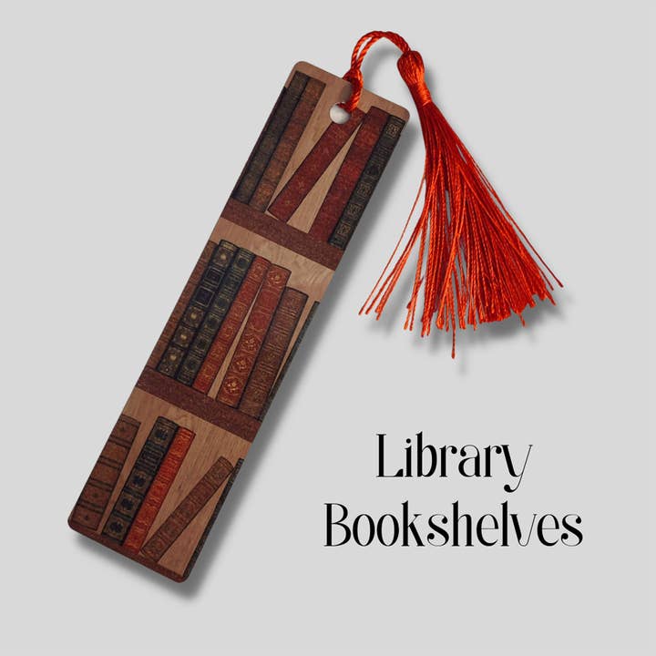 Library Bookshelves - Vintage Library Checkout Card Bookmark for wholesale by Graphic Design by Pam