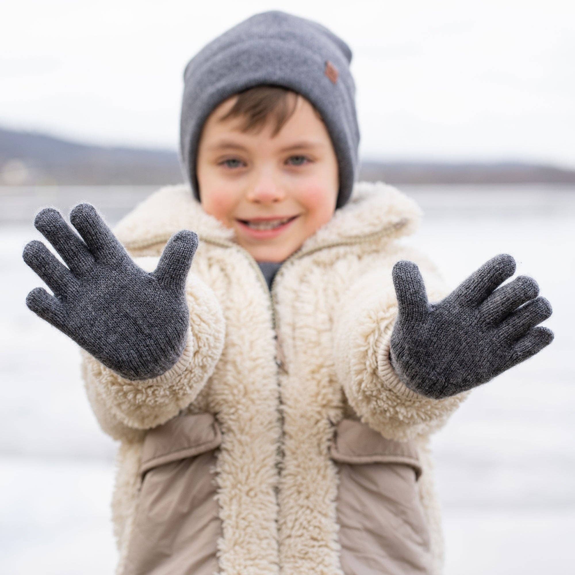 menique - Vente Ensemble d'accessoires pour l'hiver – enfant - Ensemble 2 pièces de bonnets et gants tricotés pour enfants4