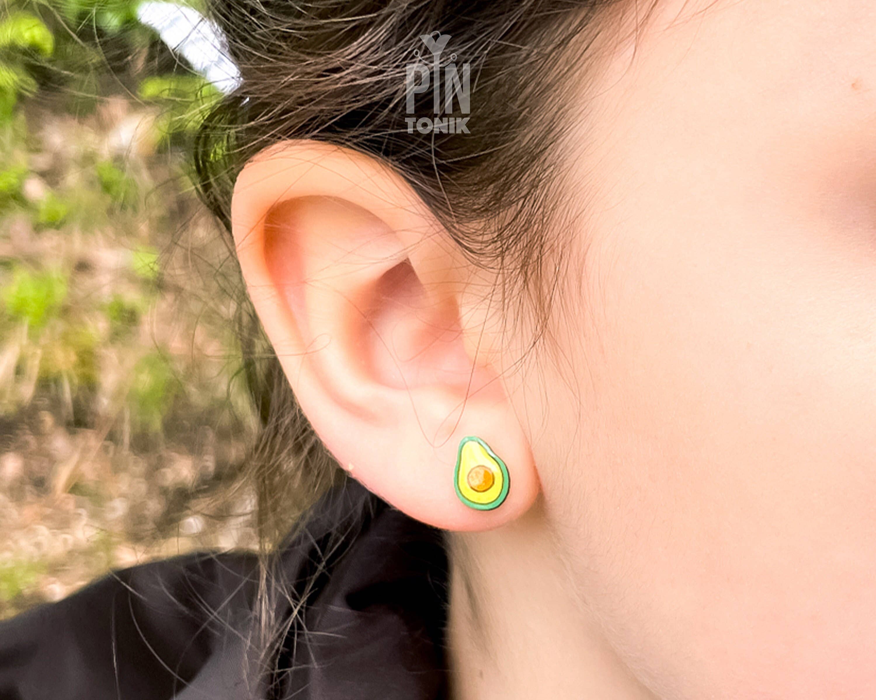 PinTonik - Wholesale Stud/Post Earrings - Avocado Vegetable Mini Stud Earrings - Food Jewelry2