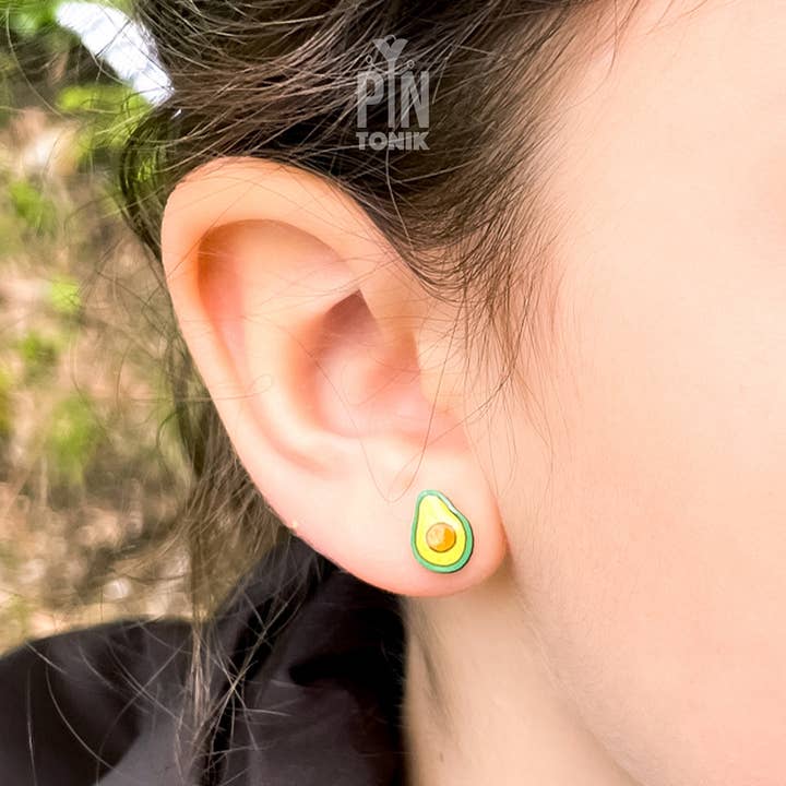 PinTonik - Wholesale Stud/Post Earrings - Avocado Vegetable Mini Stud Earrings - Food Jewelry2