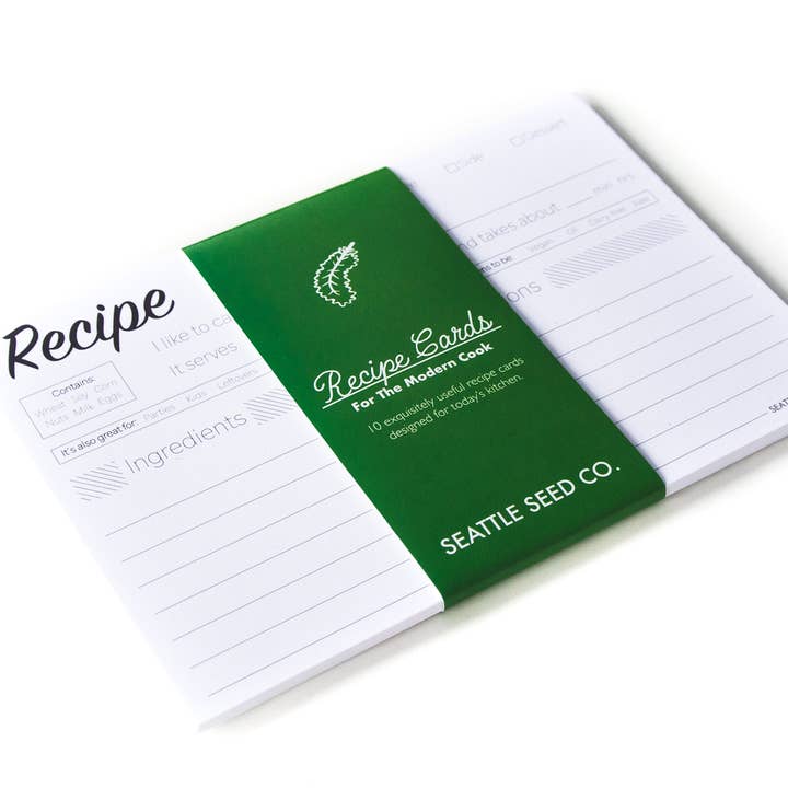 Seattle Seed Co. - Wholesale Recipe Card - Modern Recipe Cards