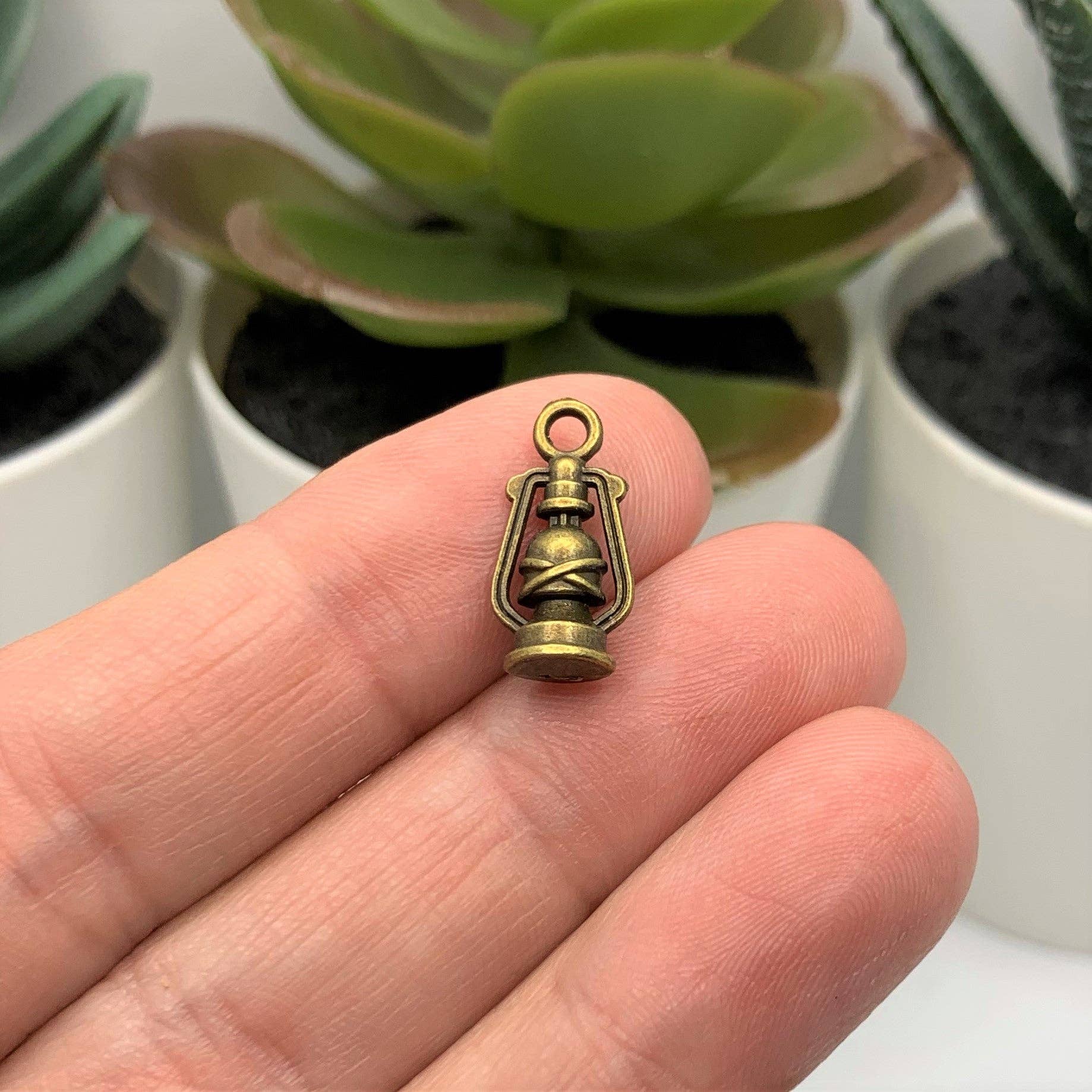 Guerrilla Charm - Wholesale Individual Charm/Pendant - Bronze Lantern 3D Charms, 20x10mm1