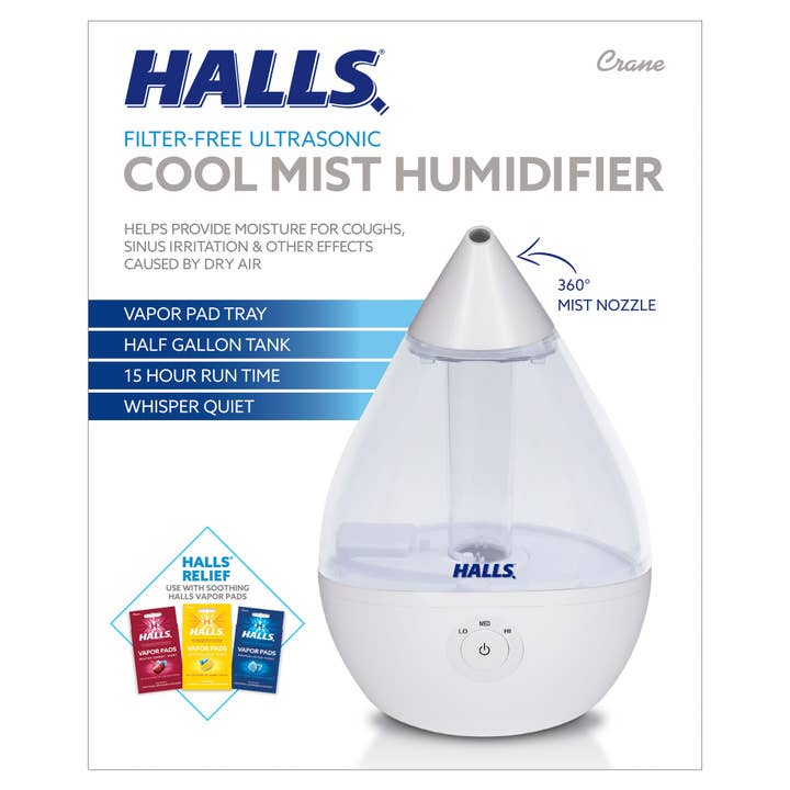 Crane Baby - Wholesale Air Humidifier - Crane x HALLS® Droplet Cool Mist Humidifier