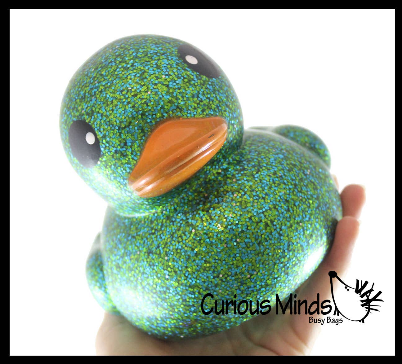 Curious Minds Toys - Wholesale Bath Toy - Baby - 1 Jumbo Glitter Rubber Ducks - Rubber Ducky Duckies - Cute N12
