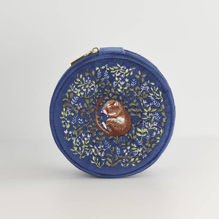 Fable England - Venta al por mayor Joyero/organizador de joyas - Joyero FABLE Chloe Dormouse, azul marino
