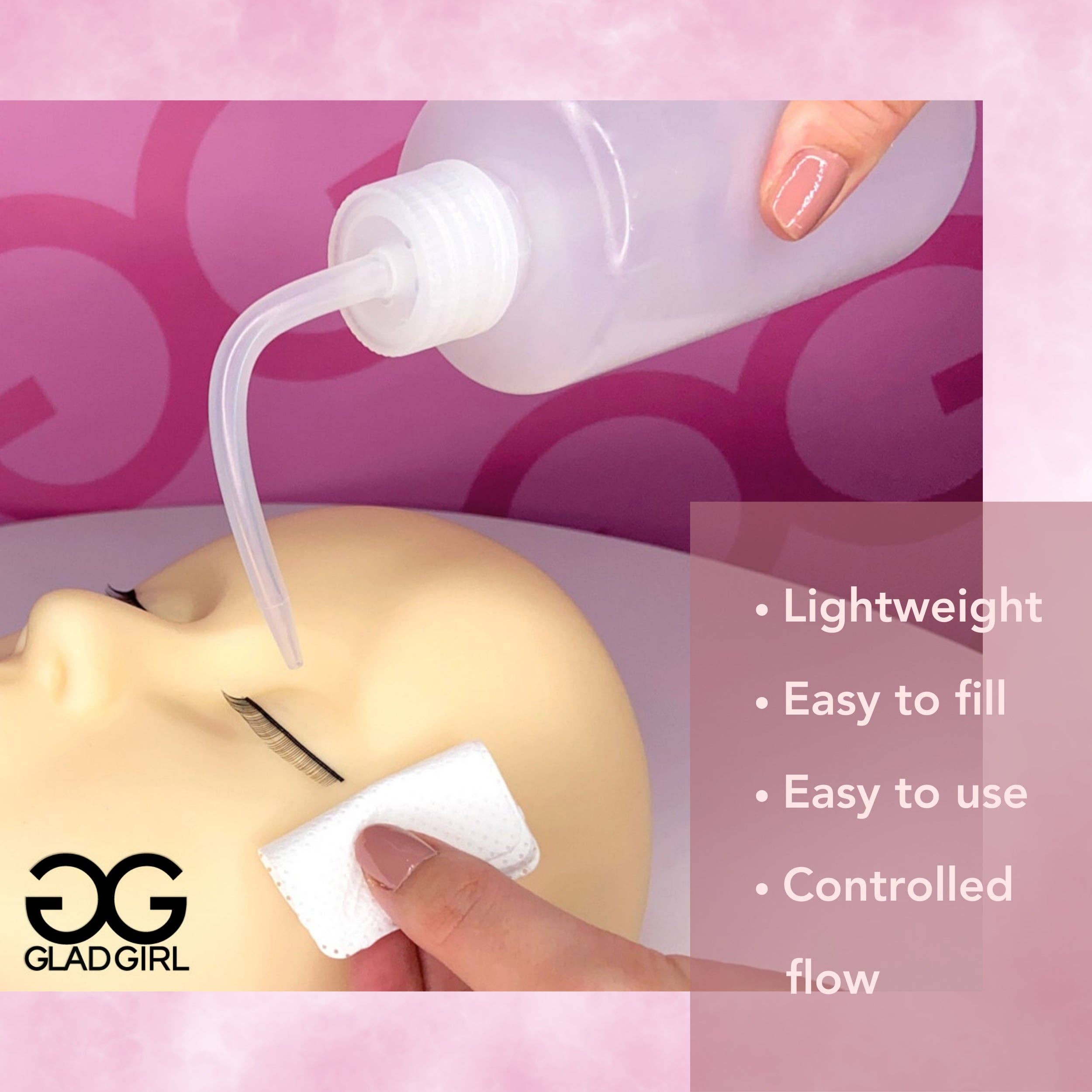 GladGirl – wholesale Eyelash/brow serum – Lash Bath Cleanser Bottle 250ml Capacity1