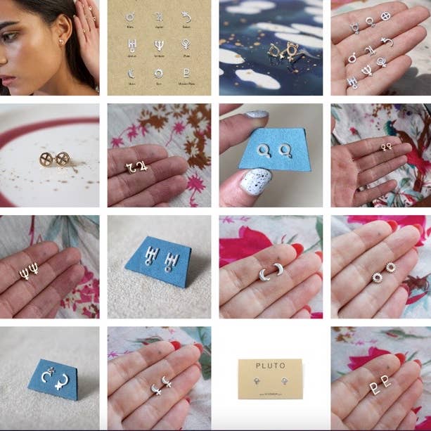 Sofia Ramsay - Wholesale Stud/Post Earrings - Planet Symbol Geometric Stud Earrings .925 Sterling Silver10