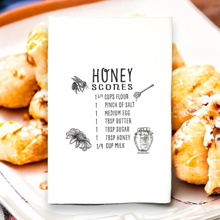 Green Bee Tea Towels - Wholesale Tea Towel - Honey Scone Kitchen Towel | Tea Towels | Recipe Dish Towels2