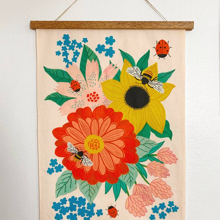 Dream Folk Studio - Wholesale Tea Towel - Bee Garden Linen Cotton Handmade Tea Towel9