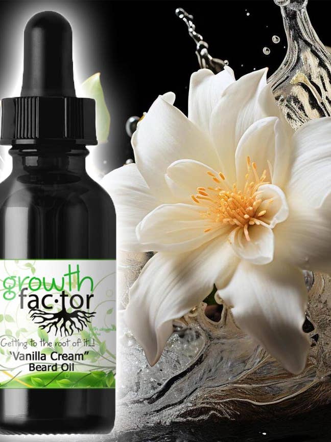 Vanilla Cream Beard Growth Oil for wholesale by Growth Factor Hair