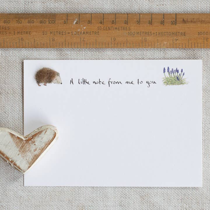 Hedgehog Notecards Box of 10 | Hand Applied Wool Finish for wholesale by Papersheep UK