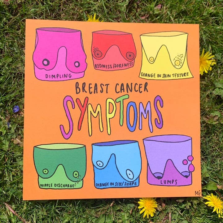 Sintomi del cancro al seno Stampa per la vendita all'ingrosso da parte di Meg Garrod Art