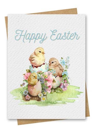 Cartão de Páscoa Feliz Pintainhos em Ovos Inclui Envelope Kraft por atacado de Paper Kuts