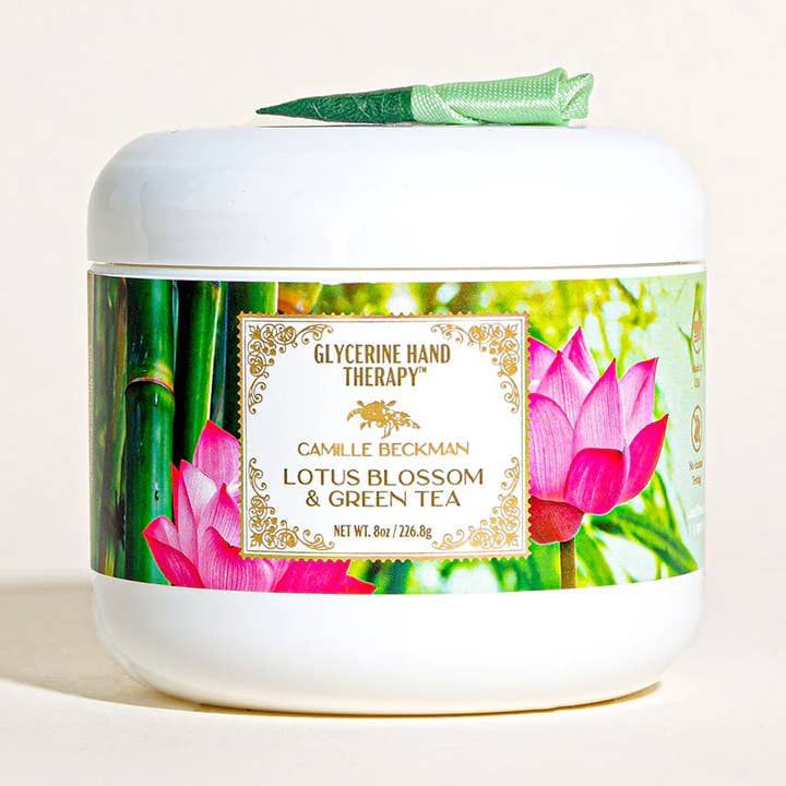 Lotus Blossom & Green Tea Glycerine Hand Therapy 8oz Jar for wholesale by Camille Beckman