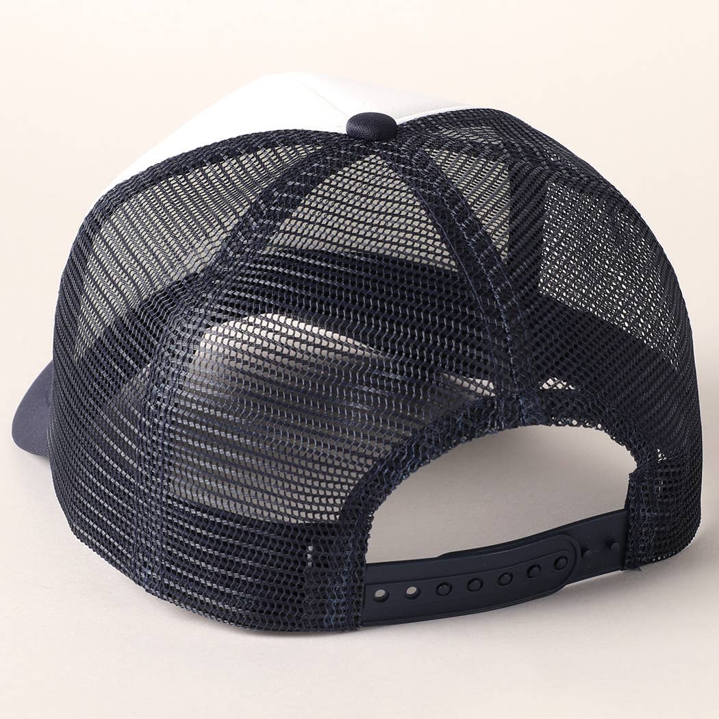 Fashion City - Wholesale Trucker Hat - Unisex - White Foam Front Colored Mesh Back Trucker Hat22