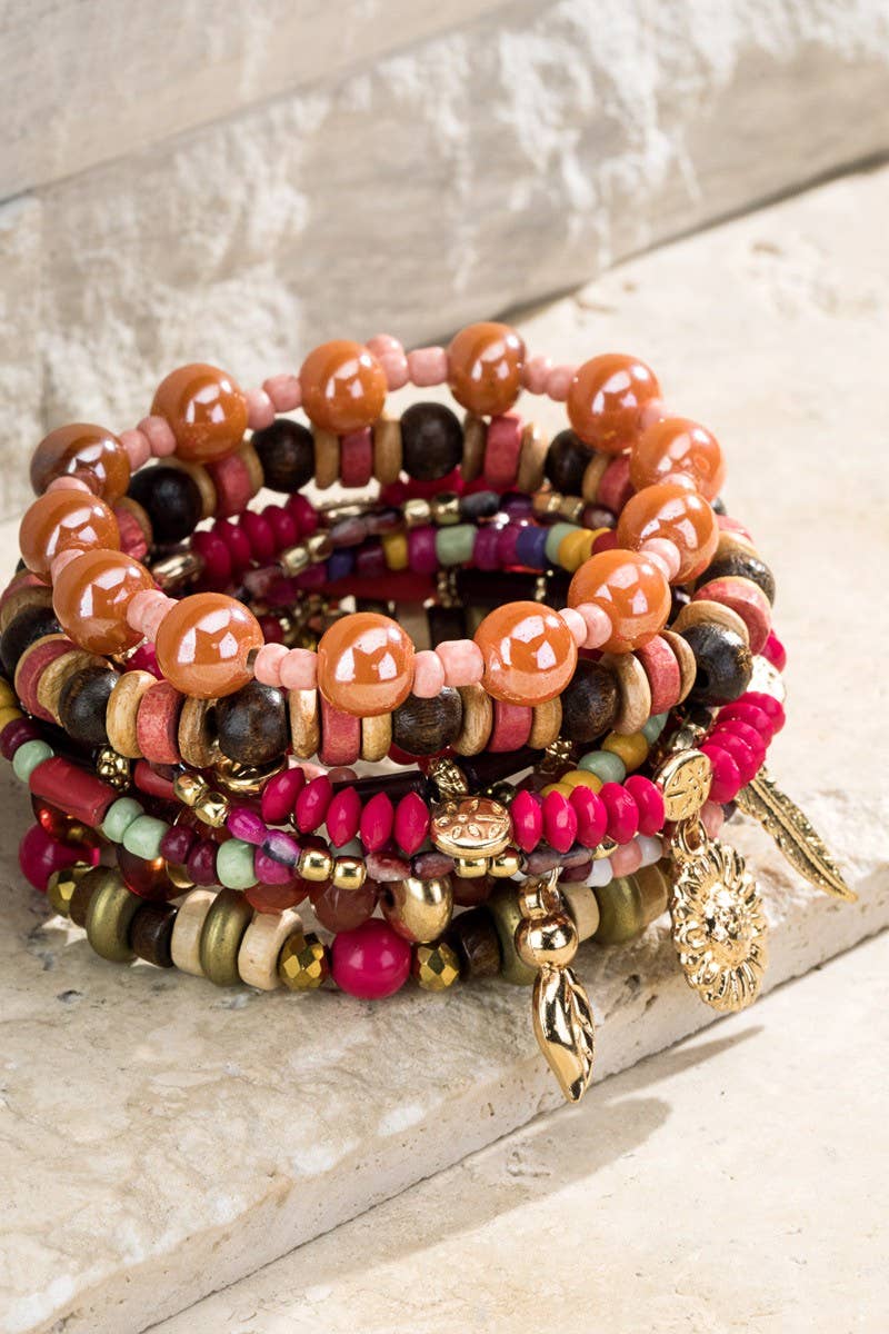 Flamingo Gdred  Multi Layered Beads Bracelet for wholesale on Faire1