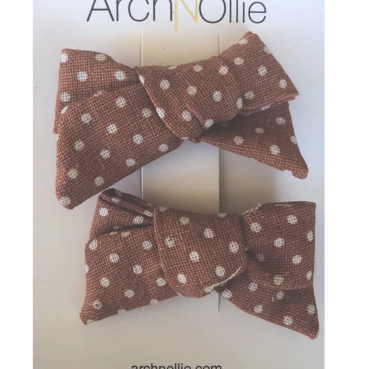 ANO - ArchNOllie - Wholesale Hair clip – Child - August Linen Spice Sml Spot- Piggy clips0