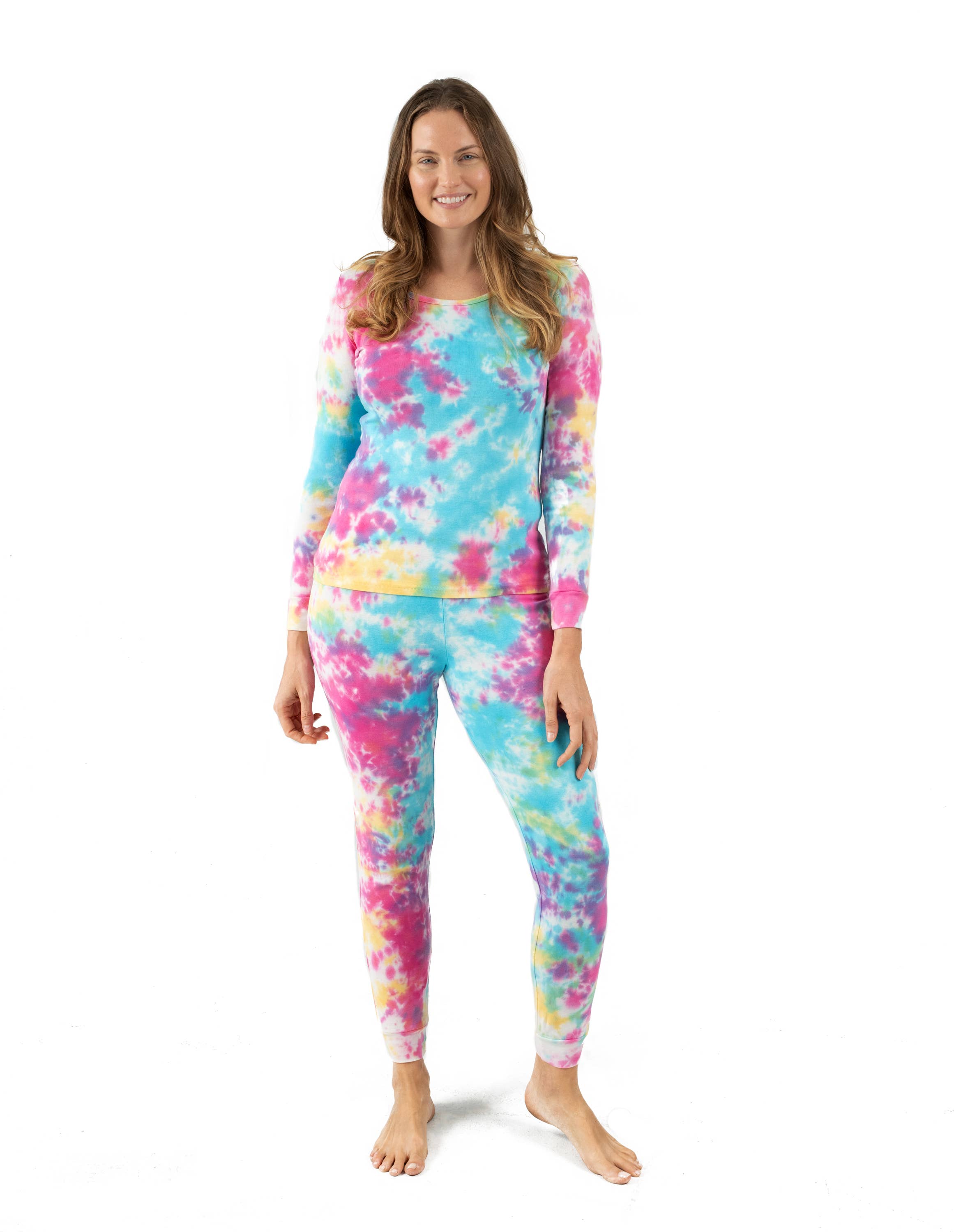 Leveret Pajamas - Vente Haut et bas de pyjama – femme - Pyjama deux pièces en coton pour femme Tie Dye4