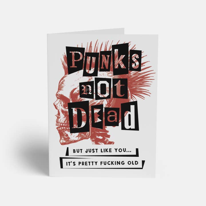 Rock'N Paper - Wholesale Birthday Card - Punks Not Dead Birthday Card, Punk Rock Greeting Card