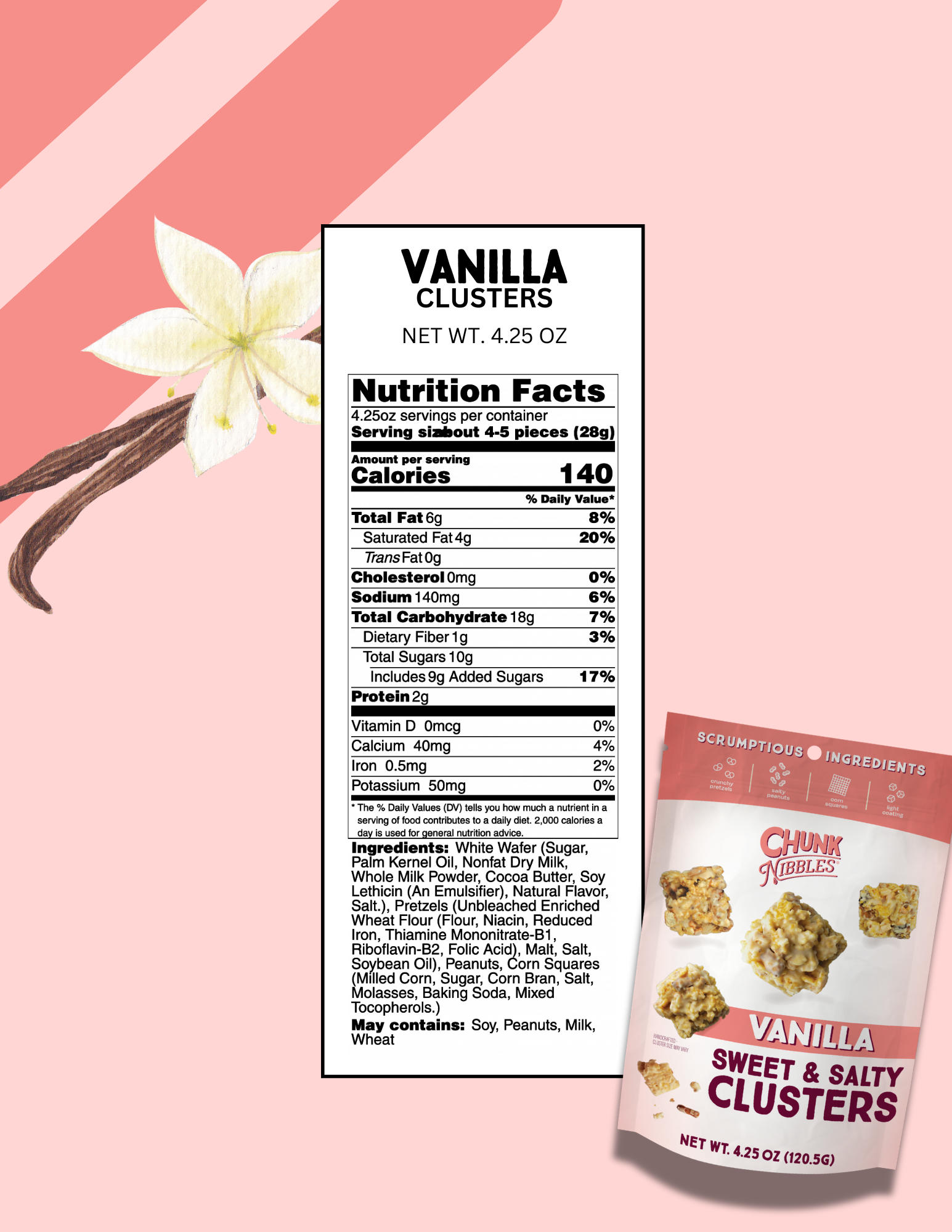 Chunk Nibbles - Wholesale Pretzels - Mixed 4 Flavor Case Chunk Nibbles 4.25oz Pouch 3