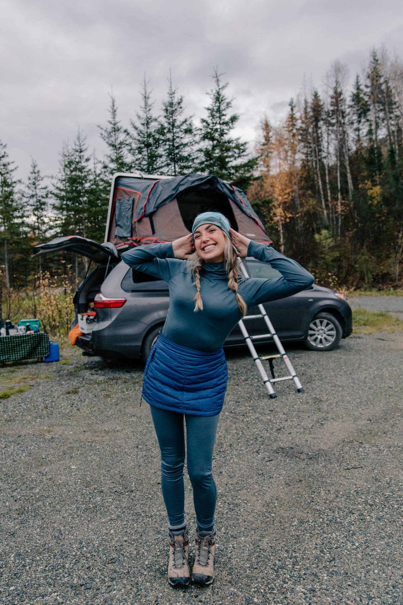 Slate Merino Wool Isostatic T-Neck Top for wholesale on Faire19