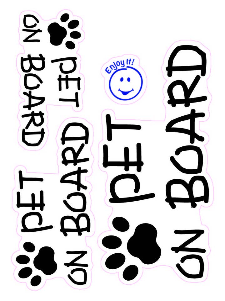 Pet on Board and Paw Car Stickers por atacado de Enjoy It LLC