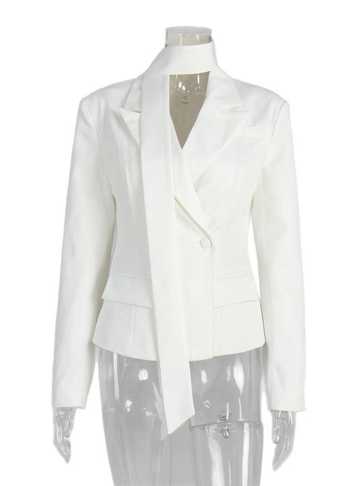 alberalkirk - Wholesale Blazer - Women's - Tie Waist Cropped Blazer Women Office Multiple Colors N5A3433