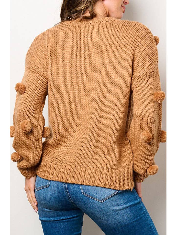 ROUSSEAU - Wholesale Knit Sweater - Women's - POM POM'S DETAILED PULLOVER SWEATER4