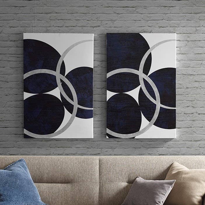 Contemporary Orbit 2-Piece Canvas Wall Art Set for wholesale by Olliix