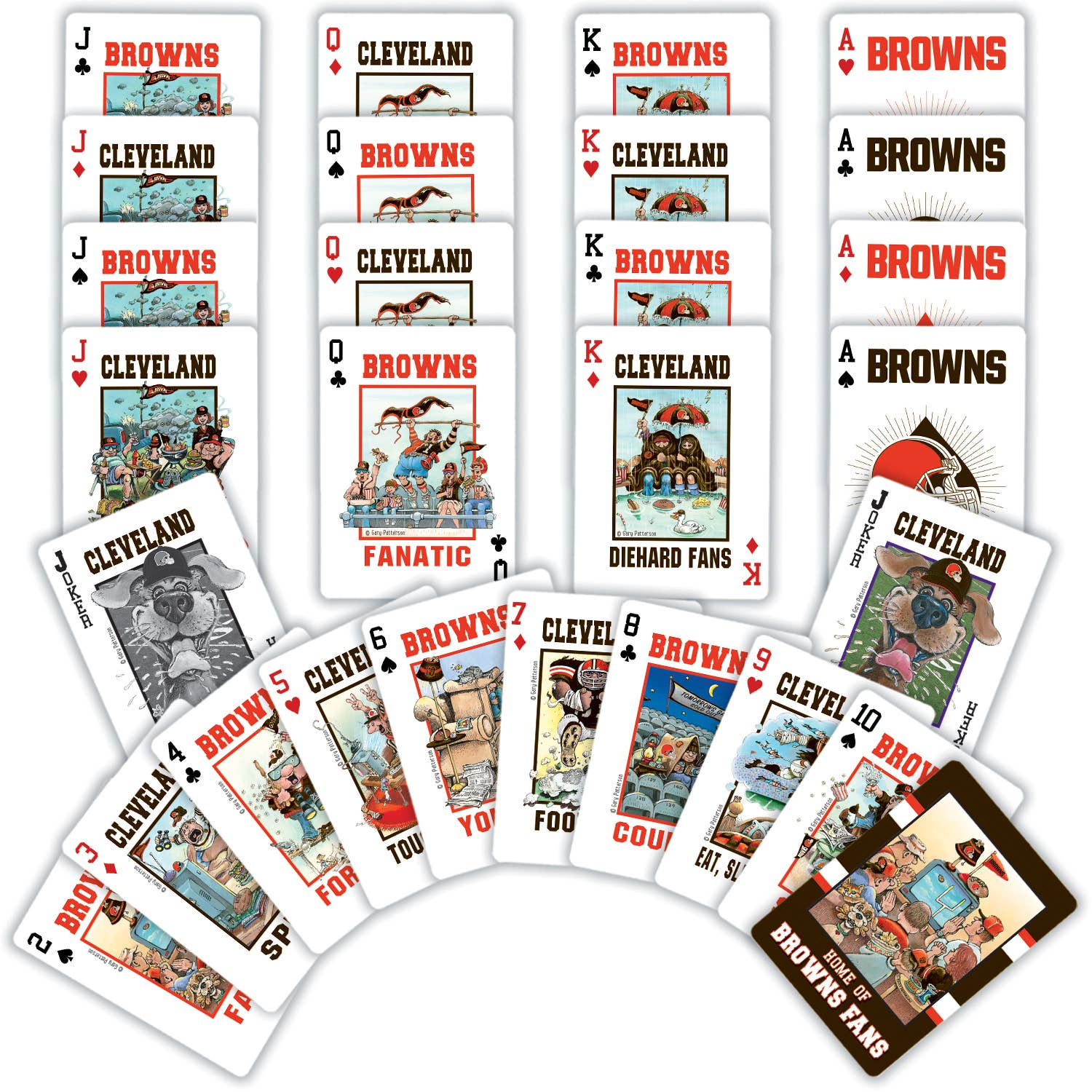 Masterpieces Puzzles - Vente Jeu de cartes - Jeu de cartes Fan Deck des Cleveland Browns - Jeu de 54 cartes1