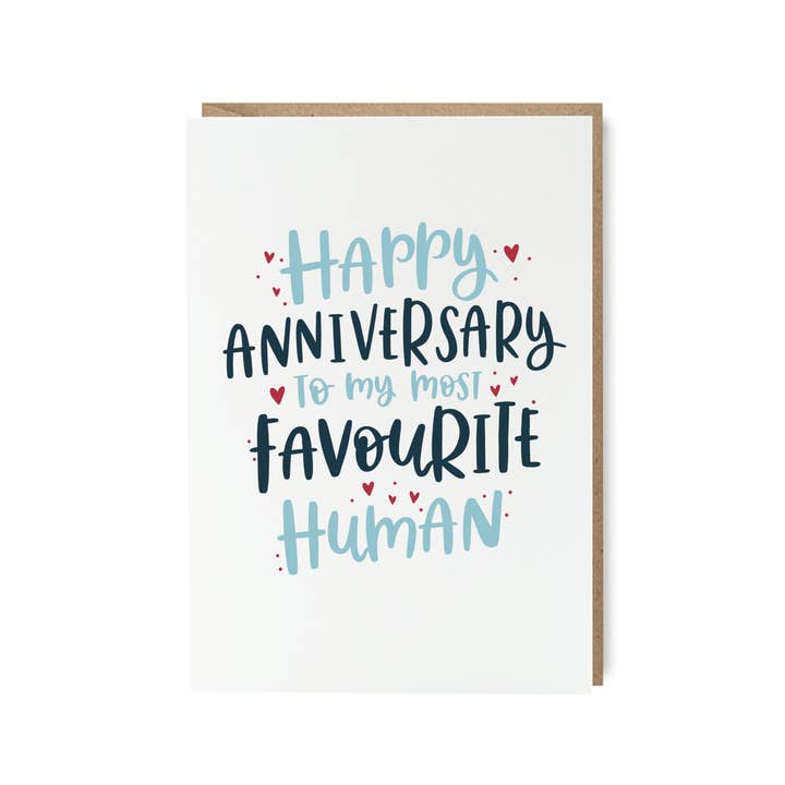 Abbie Imagine - Wholesale Anniversary Card - Favourite Human Anniversary Card | Love Card for Him or Her1