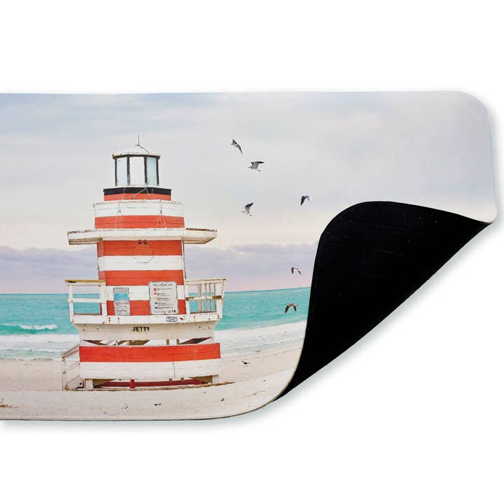 Stupell Industries - Wholesale Floor Mat - Beach Hut Themed Floor Mat, 30"x18", Fall1