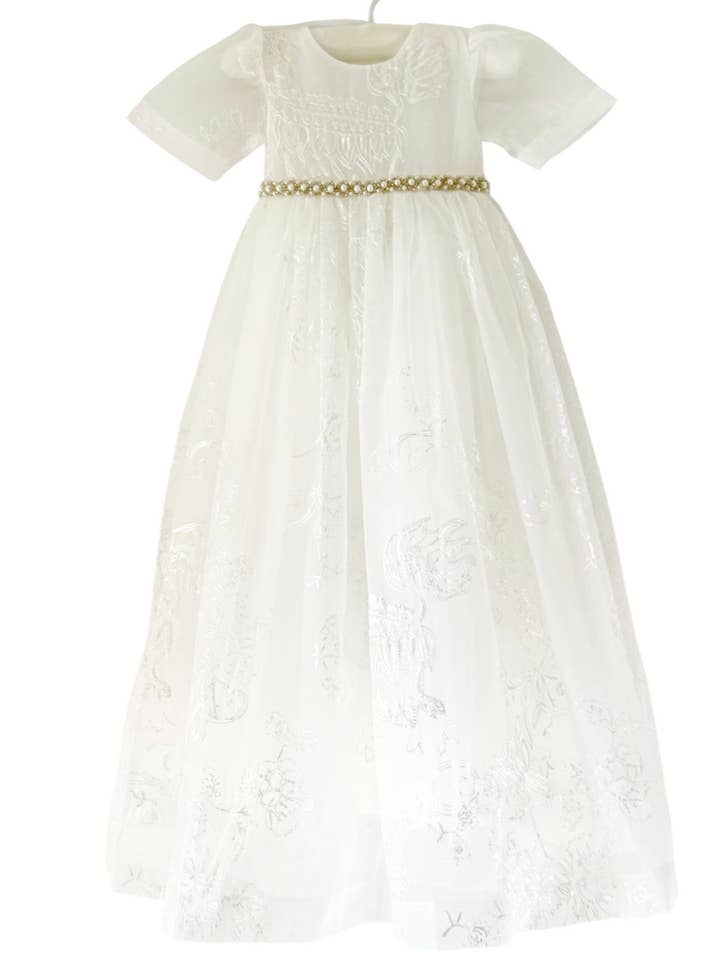 Baby Girls Heirloom Baptism Christening Gown with Bonnet for wholesale by Brittany's
